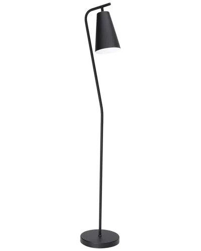 Eglo Rekalde 1 Light Floor Lamp With Black Finish & Black & White Metal Shade