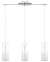 Eglo Rivato 3 Light Linear Pendant With Chrome Finish & White With Chrome Accents Glass Shades