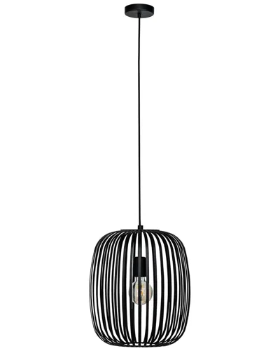 Eglo Romazzina 1 Light Cage Pendant With Black Finish & Black Shade