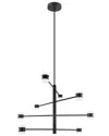 Eglo Romendo 1 8 Light Led Pendant With Matte Black Finish & Clear & Satin Acrylic Shades
