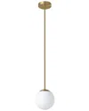 Eglo Rondo 1 Light Mini Pendant With Brushed Brass Finish & White Glass Shade