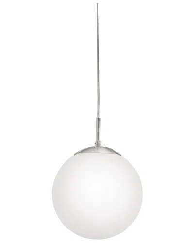 Eglo Rondo 1 Light Pendant With Matte Nickel Finish & Opal Glass