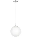Eglo Rondo 1 Light Pendant With Matte Nickel Finish & Opal Glass