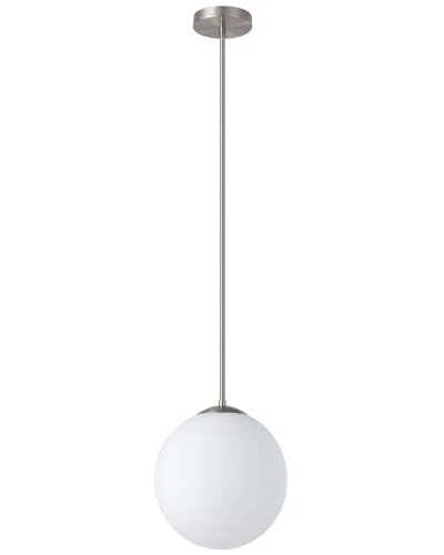 Eglo Rondo 1 Light Pendant With Matte Nickel Finish & White Glass Shade