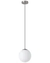Eglo Rondo 1 Light Pendant With Matte Nickel Finish & White Glass Shade