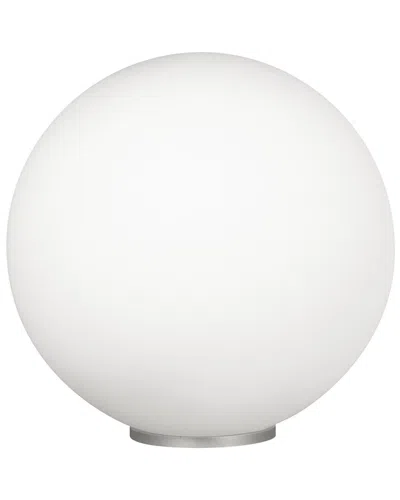 Eglo Rondo 1 Light Table Lamp With Siliver Finish & Opal Glass In White