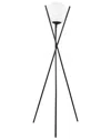 Eglo Salvezinas 1 Light Floor Lamp With Matte Black Finish & White Sphere Shade