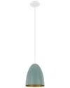 Eglo Sarabia 1 Light Mini Pendant With White Finish & Green & Gold Shade
