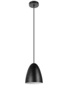 Eglo Sarabia 1 Light Pendant With Black Exterior & Matte White Interior Metal Shade