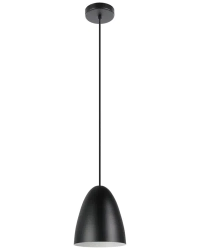 EGLO EGLO SARABIA 1 LIGHT PENDANT WITH BLACK EXTERIOR & MATTE WHITE INTERIOR METAL SHADE