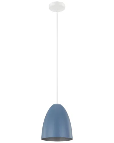 Eglo Sarabia 1 Light Pendant With Pastel Dark Blue & Silver Metal Shade