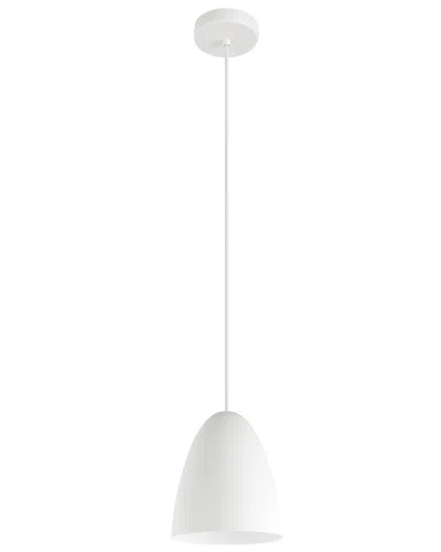 Eglo Sarabia 1 Light Pendant With White Exterior & Matte White Interior Metal Shade