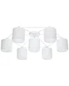 Eglo Staiti 7 Light Ceiling Light With White Finish & White Shades