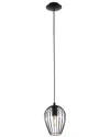 Eglo Strathclyde 1 Light Pendant With Black Finish & Black Metal Shade