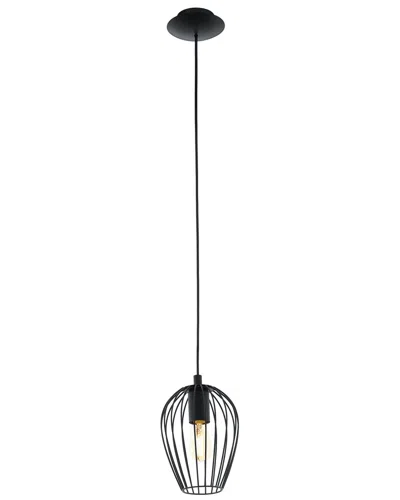 Eglo Strathclyde 1 Light Pendant With Black Finish & Black Metal Shade