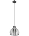 Eglo Tamallat 1 Light Pendant With Black Finish & Vaporized Black Transparent Shade