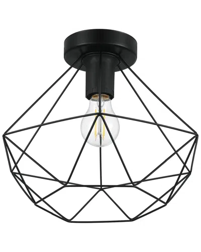 Eglo Tarbes 1 Light Ceiling Light With Black Finish & Geometric Metal Shade