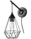 Eglo Tarbes 1 Light Open Frame Geometric Wall Light With Matte Black Finish