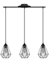 Eglo Tarbes 3 Light Open Frame Geometric Pendant With Matte Black Finish