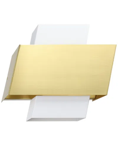Eglo Timparossa 1 Light Wall Light With White & Brushed Brass Finish