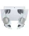 Eglo Tinnari 4 Light Integrated Led Track Light With Chrome Finish & Chrome With Clear Glass Adjusta