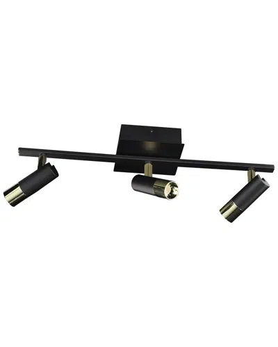 Eglo Tomares 3 Light Integrated Led Track Light With Black & Brass Finish With Adjustable Lamp Heads