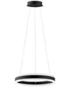 Eglo Tonarella 2 Light Integrated Led Circular Open Pendant With Black Finish & White Acrylic Diffus