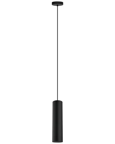Eglo Tortoreto 1 Light Cylinder Pendant With Matte Black Finish