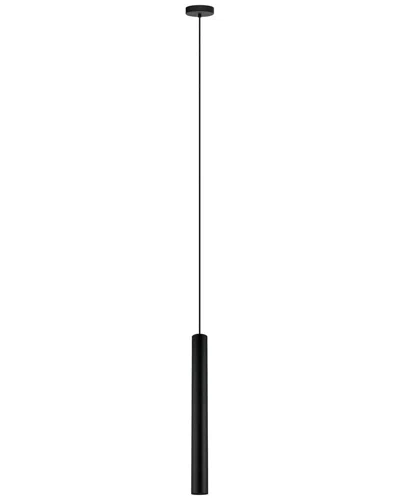 Eglo Tortoreto 1 Light Cylinder Pendant With Matte Black Finish