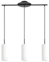 Eglo Troy 3 3 Light Linear Pendant With Structured Black Finish & Opal Glass Shade