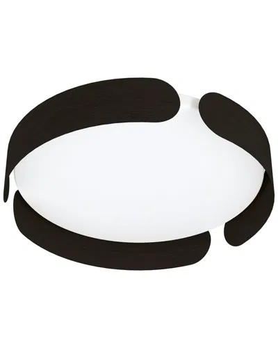 Eglo Valcasotto 1 Light Integrated Led Ceiling Light With Black Finish & White Acrylic Shade