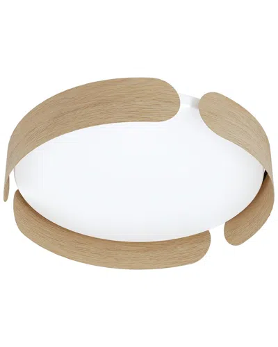 Eglo Valcasotto 1 Light Integrated Led Ceiling Light With Wood Finish & White Acrylic Shade