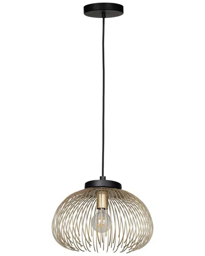 Eglo Venezuela 1 Light Dual Mount Ceiling Or Pendant With Black Finish & Matte Gold Metal Shade