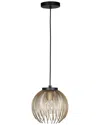 Eglo Venezuela 1 Light Mini Pendant With Black Finish & Matte Gold Metal Shade