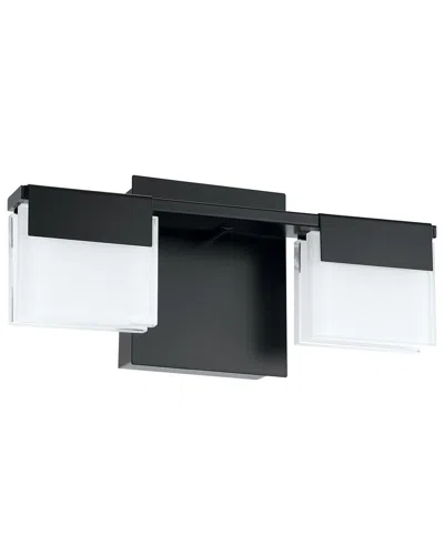 Eglo Vente 2 Light Integrated Led Bath/vanity Light With Black Finish & Frosted Glass
