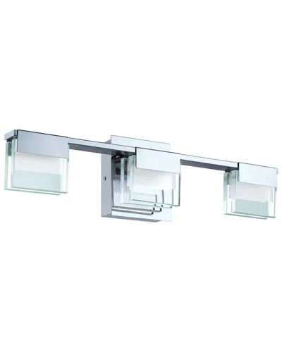 Eglo Vicino 3 Light Integrated Led Bath/vanity Light With Chrome Finish & Clear & Satin Glass