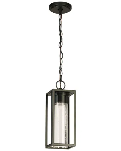 Eglo Walker Hill 1 Light Integrated Led Outdoor Pendant With Black Finish & Clear Seeded Glass
