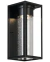 Eglo Walker Hill 1 Light Integrated Led Outdoor Wall Light With Black Finish & Clear Seeded Glass