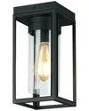 Eglo Walker Hill 1 Light Outdoor Flush Mount With Matte Black Finish & Clear Glass