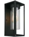Eglo Walker Hill 1 Light Outdoor Wall Light With Matte Black Finish & Clear Glass