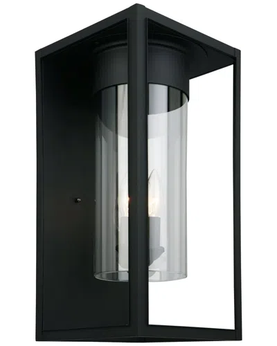Eglo Walker Hill 3 Light Outdoor Wall Light With Matte Black Finish & Clear Glass