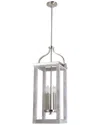 Eglo Westbury 5 Light Open Frame Pendant With Brushed Nickel & Painted Grey Driftwood Effect Finish