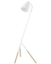 Eglo Westlinton 1 Light Floor Lamp With White & Gold Finish & White Metal Shade