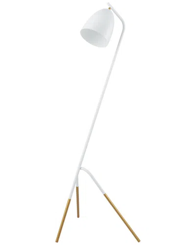 Eglo Westlinton 1 Light Floor Lamp With White & Gold Finish & White Metal Shade