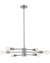 Eglo Willsboro 6 Light Open Bulb Chandelier With Polished Nickel Finish & Semi-adjustable Arms