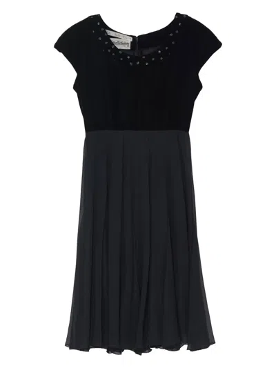 Egon Von Furstenberg Embellished Velvet Dress In Black