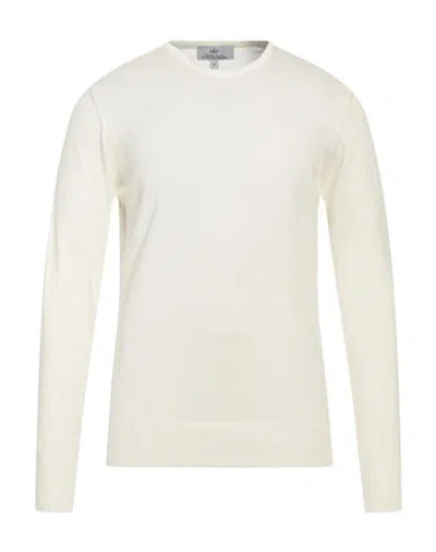 Egon Von Furstenberg Man Sweater Ivory Size L Wool, Viscose, Pes - Polyethersulfone In White