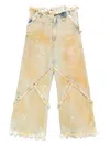 Egonlab Beige Argyle Jeans In Yellow