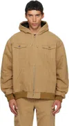 Egonlab Beige Hooded Jacket In Brown
