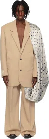 Egonlab Beige Oversized Blazer In Tailoring Nude Wool